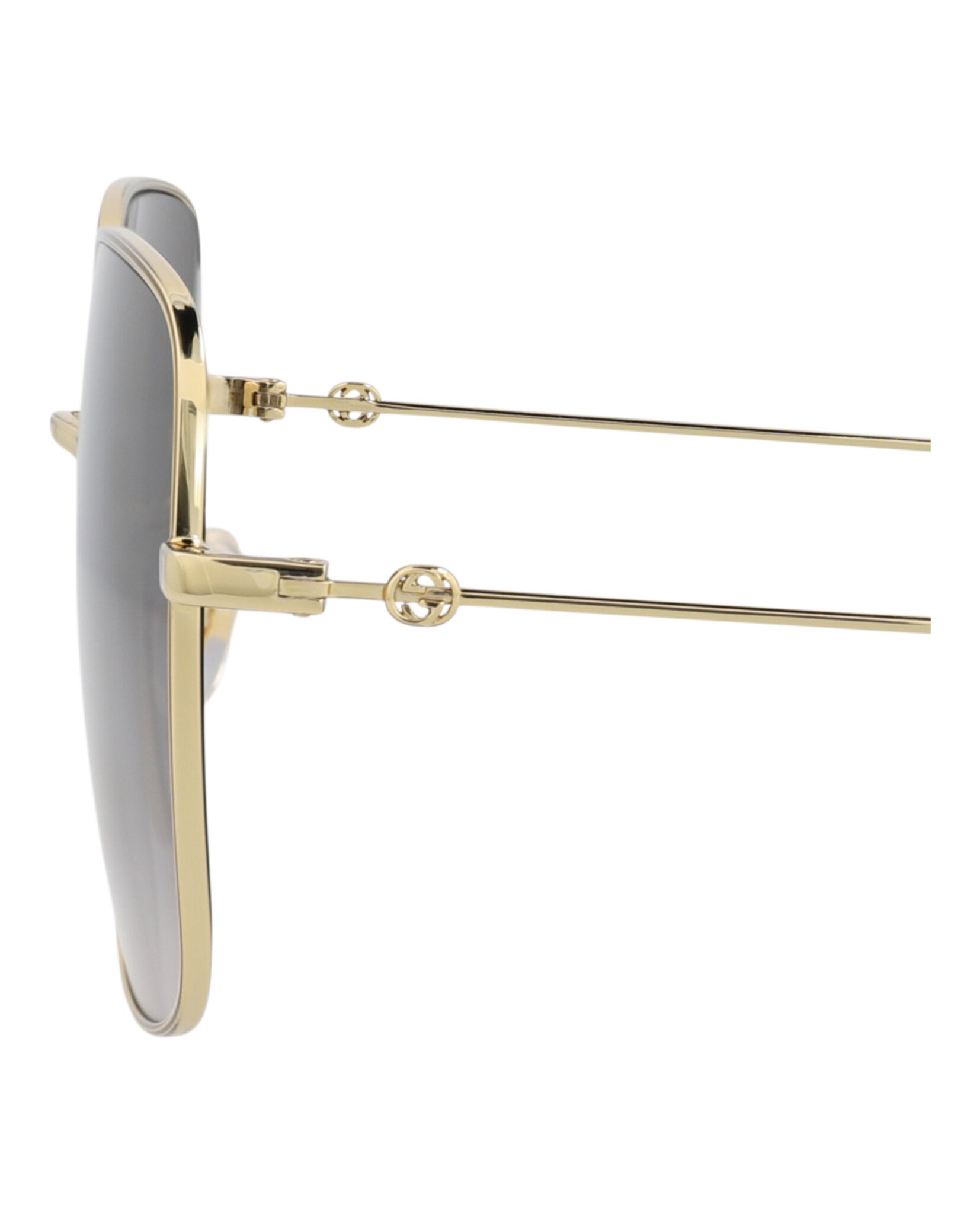 Gucci Womens Square/Rectangle Gold Gold Grey Fashion Designer Eyewear