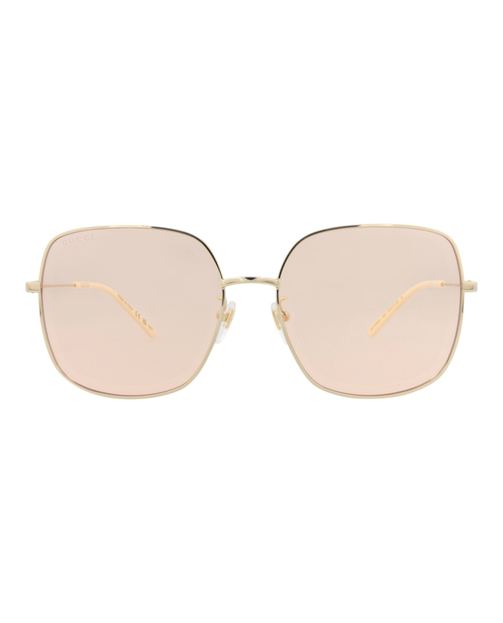 Gucci Womens Square/Rectangle Gold Gold Pink Fashion Designer Eyewear