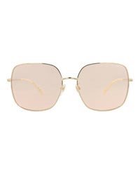 Gucci Womens Square/Rectangle Gold Gold Pink Fashion Designer Eyewear