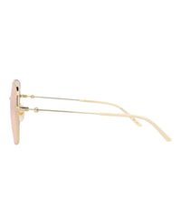 Gucci Womens Square/Rectangle Gold Gold Pink Fashion Designer Eyewear