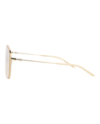 Gucci Gucci Womens Square/Rectangle Gold Gold Transparent Fashion Designer Eyewear