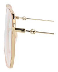 Gucci Gucci Womens Square/Rectangle Gold Gold Transparent Fashion Designer Eyewear