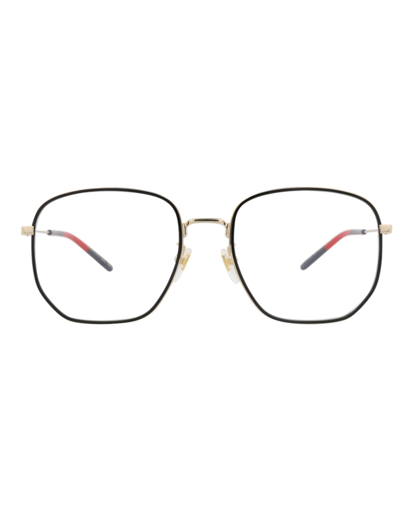 Gucci Womens Square/Rectangle Gold Gold Transparent Fashion Designer Eyewear
