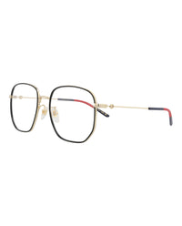 Gucci Womens Square/Rectangle Gold Gold Transparent Fashion Designer Eyewear