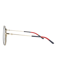 Gucci Womens Square/Rectangle Gold Gold Transparent Fashion Designer Eyewear