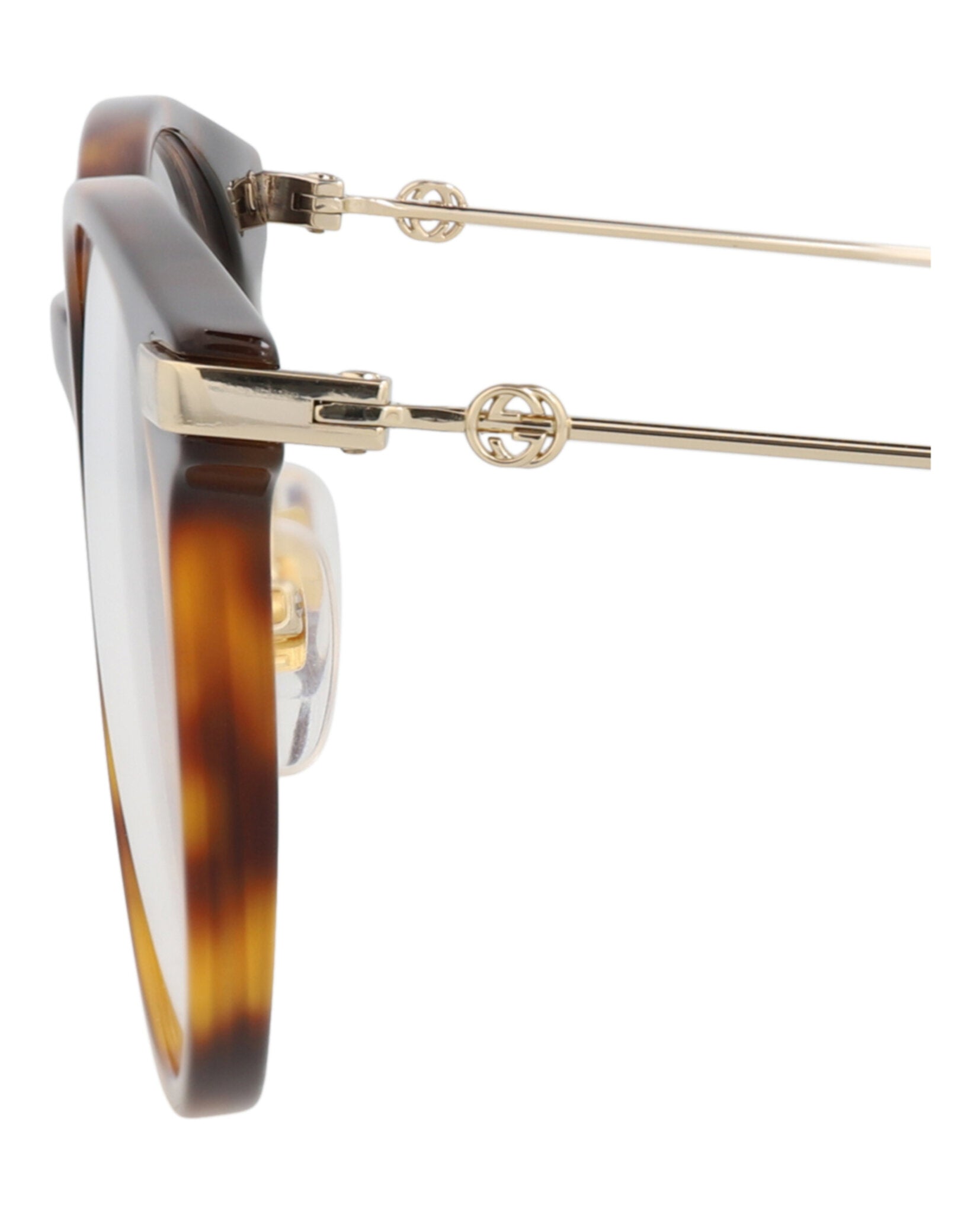 Gucci Gucci Womens Round/Oval Havana Gold Transparent Fashion Designer Eyewear