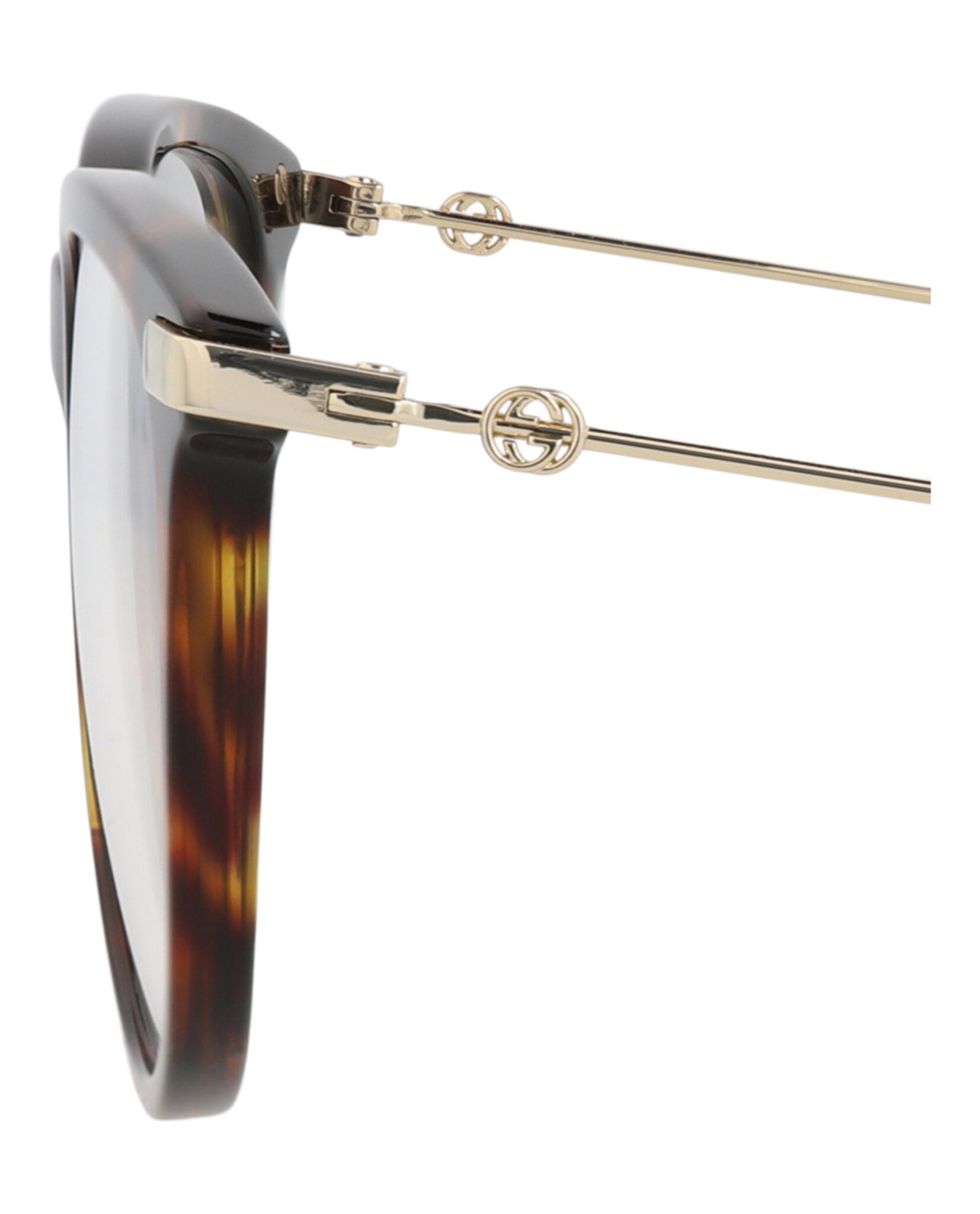 Gucci Gucci Womens Round/Oval Havana Gold Transparent Fashion Designer Eyewear