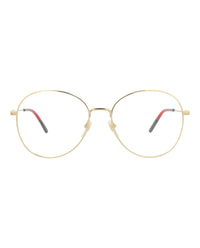 Gucci Womens Round/Oval Gold Gold Transparent Fashion Designer Eyewear