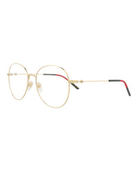 Gucci Womens Round/Oval Gold Gold Transparent Fashion Designer Eyewear