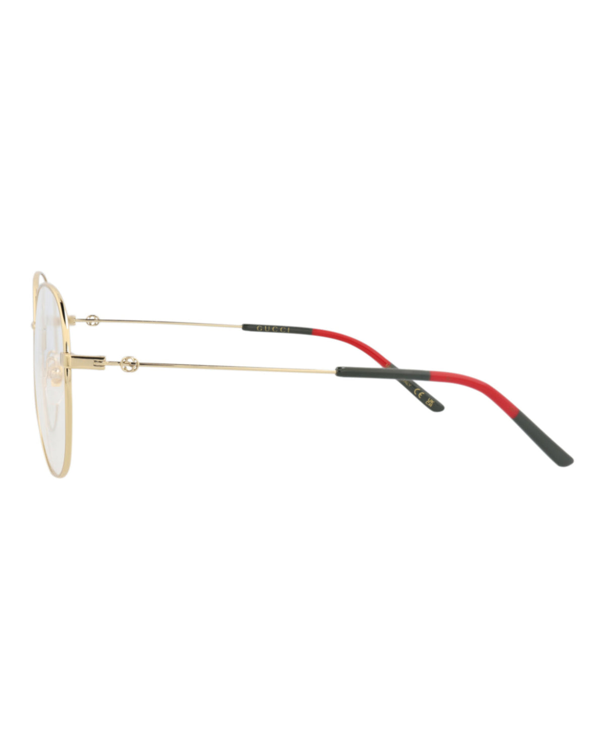 Gucci Womens Round/Oval Gold Gold Transparent Fashion Designer Eyewear