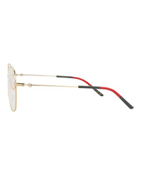 Gucci Womens Round/Oval Gold Gold Transparent Fashion Designer Eyewear