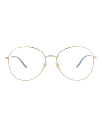 Gucci Womens Round/Oval Gold Gold Transparent Fashion Designer Eyewear