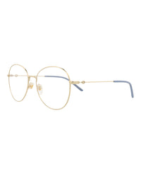 Gucci Womens Round/Oval Gold Gold Transparent Fashion Designer Eyewear