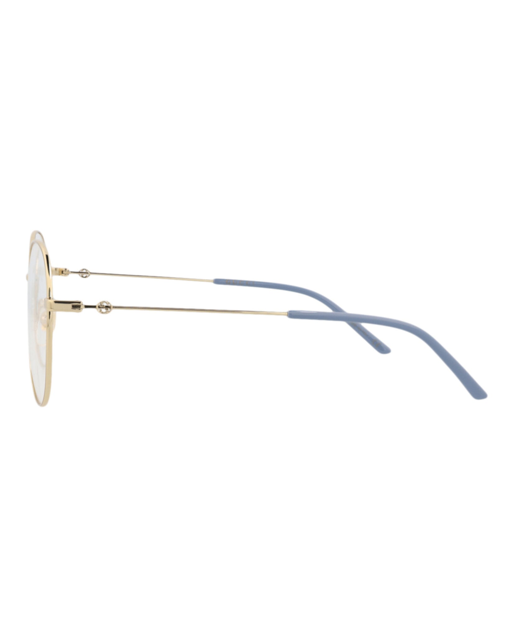 Gucci Womens Round/Oval Gold Gold Transparent Fashion Designer Eyewear
