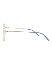 Gucci Womens Round/Oval Gold Gold Transparent Fashion Designer Eyewear