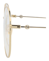 Gucci Womens Round/Oval Gold Gold Transparent Fashion Designer Eyewear