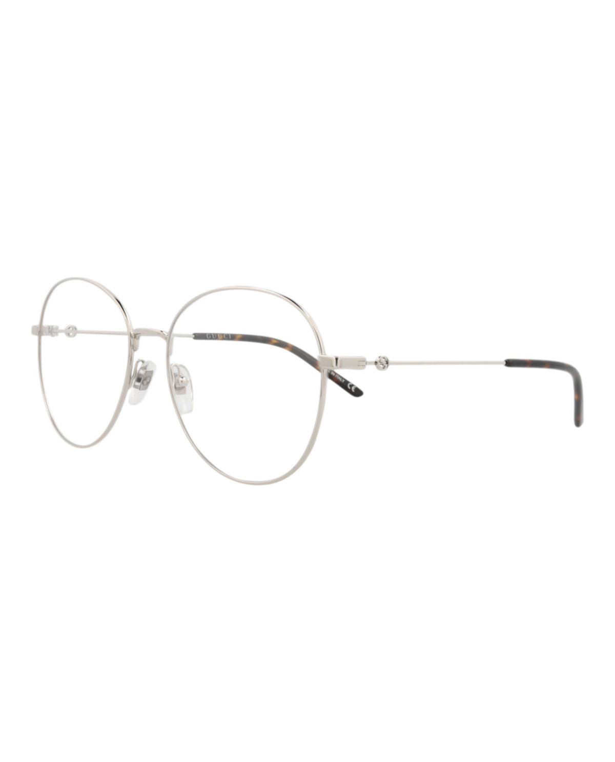 Gucci Womens Round/Oval Silver Silver Transparent Fashion Designer Eyewear
