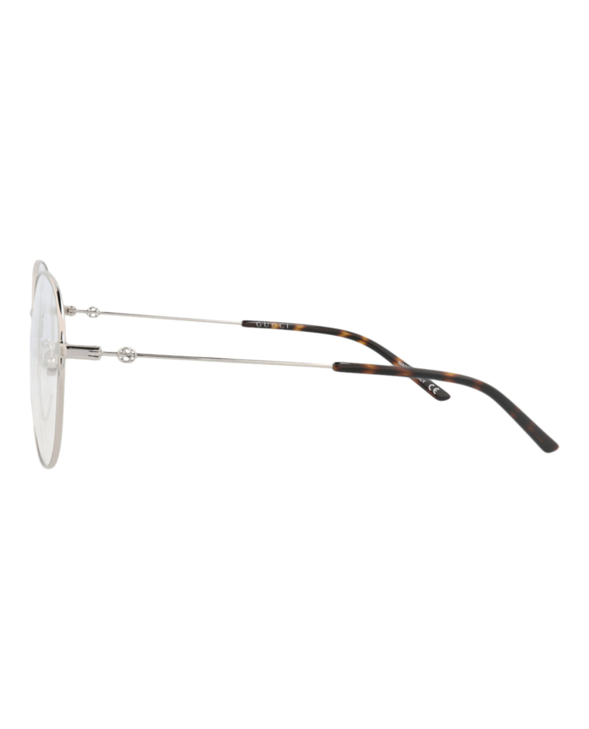 Gucci Womens Round/Oval Silver Silver Transparent Fashion Designer Eyewear