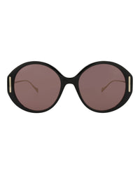 Gucci Womens Round/Oval Black Gold Brown Fashion Designer Eyewear