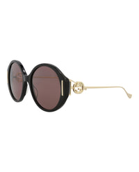 Gucci Womens Round/Oval Black Gold Brown Fashion Designer Eyewear