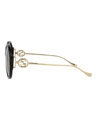 Gucci Womens Round/Oval Black Gold Brown Fashion Designer Eyewear