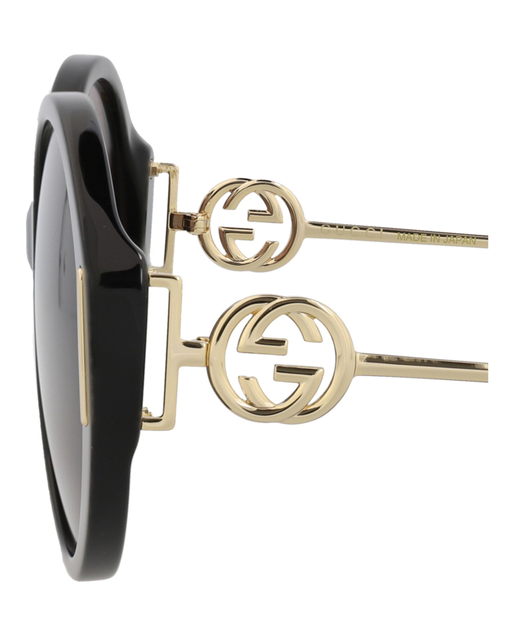 Gucci Womens Round/Oval Black Gold Brown Fashion Designer Eyewear