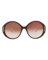 Gucci Womens Round/Oval Brown Gold Red Fashion Designer Eyewear
