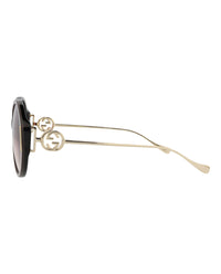 Gucci Womens Round/Oval Brown Gold Red Fashion Designer Eyewear