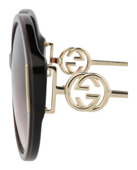 Gucci Womens Round/Oval Brown Gold Red Fashion Designer Eyewear