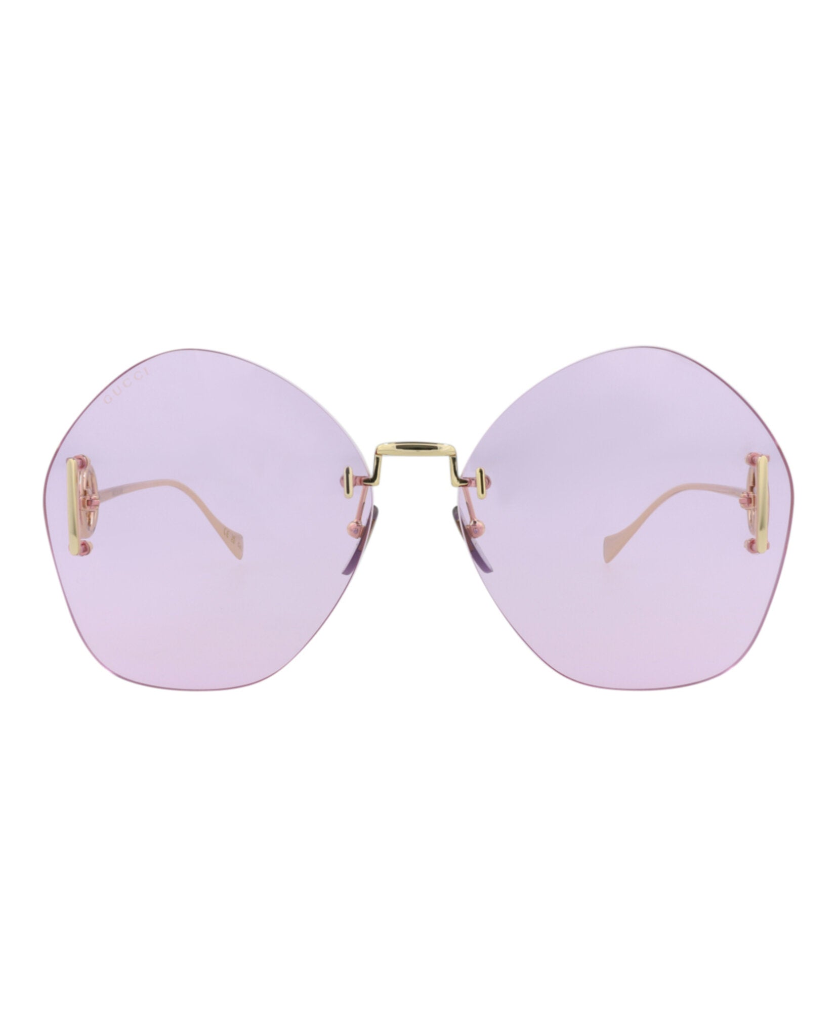 Gucci Womens Round/Oval Gold Gold Violet Fashion Designer Eyewear
