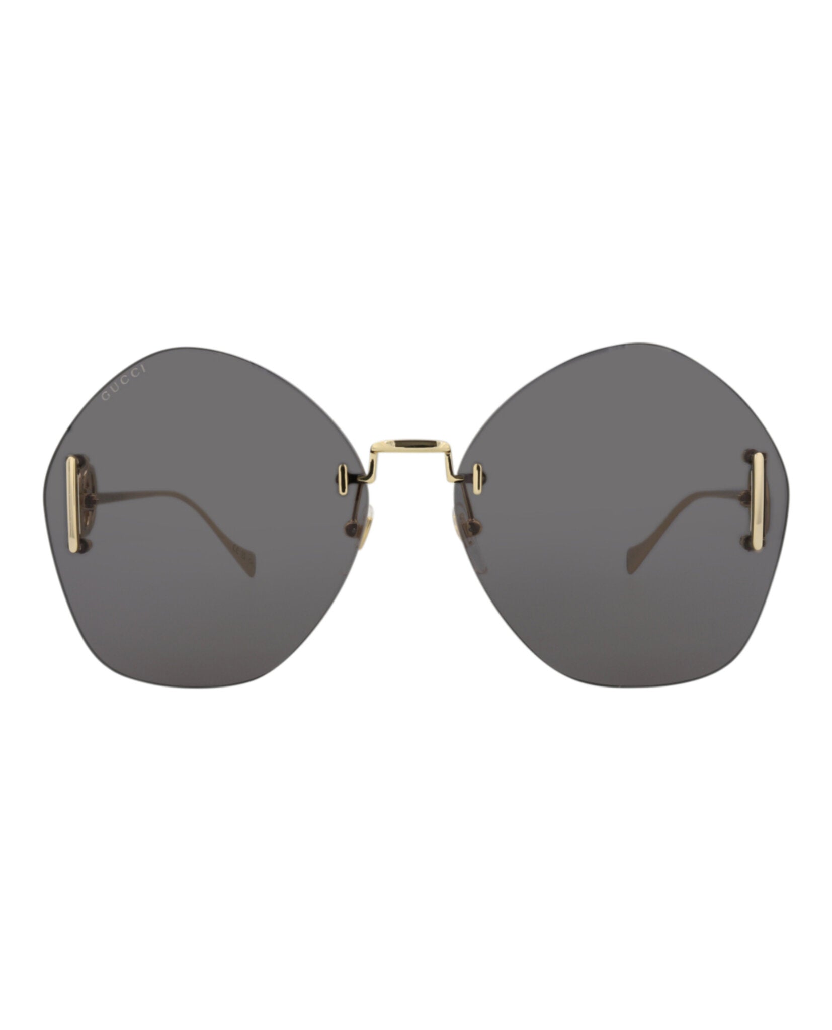 Gucci Womens Round/Oval Gold Gold Grey Fashion Designer Eyewear