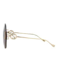 Gucci Gucci Womens Round/Oval Gold Gold Brown Fashion Designer Eyewear