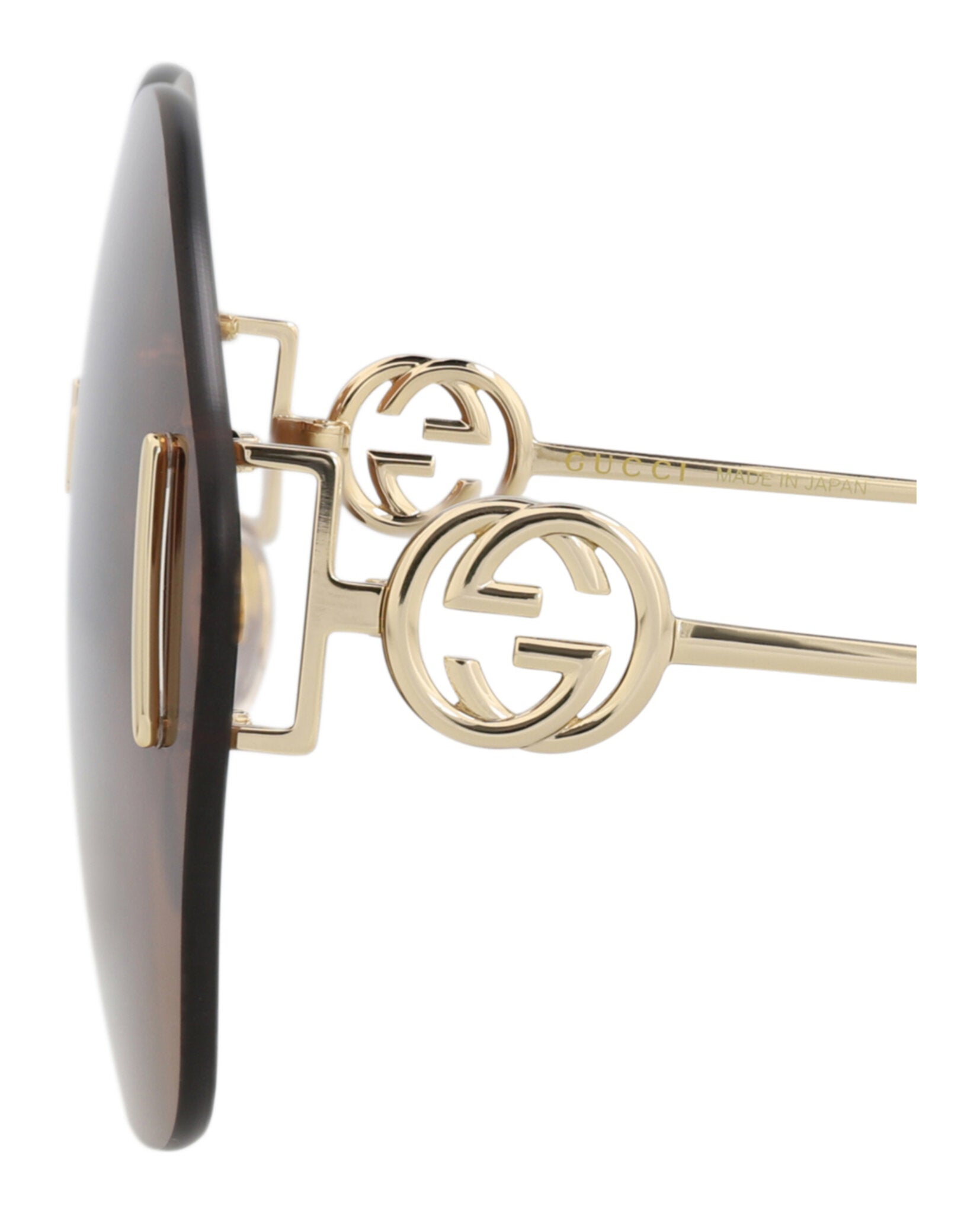 Gucci Gucci Womens Round/Oval Gold Gold Brown Fashion Designer Eyewear