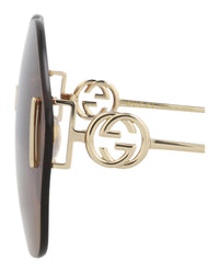 Gucci Gucci Womens Round/Oval Gold Gold Brown Fashion Designer Eyewear