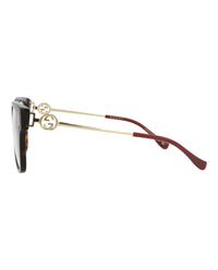 Gucci Gucci Womens Square/Rectangle Havana Gold Transparent Fashion Designer Eyewear