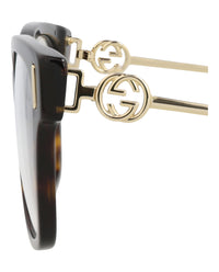 Gucci Gucci Womens Square/Rectangle Havana Gold Transparent Fashion Designer Eyewear