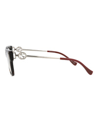 Gucci Womens Square/Rectangle Havana Silver Transparent Fashion Designer Eyewear