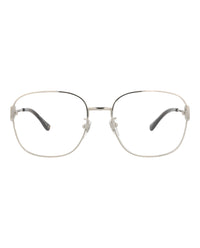 Gucci Unisex Square/Rectangle Silver Silver Transparent Fashion Designer Eyewear