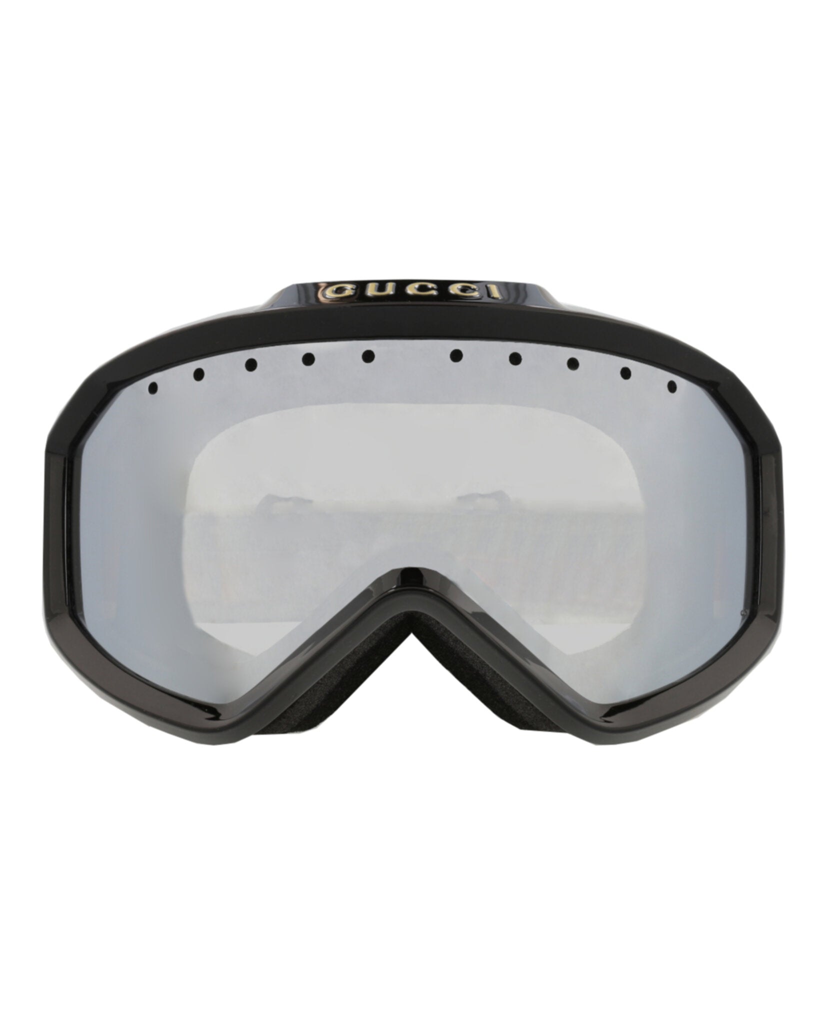 Gucci Unisex Shield/Wrap Black Green Silver Fashion Designer Eyewear