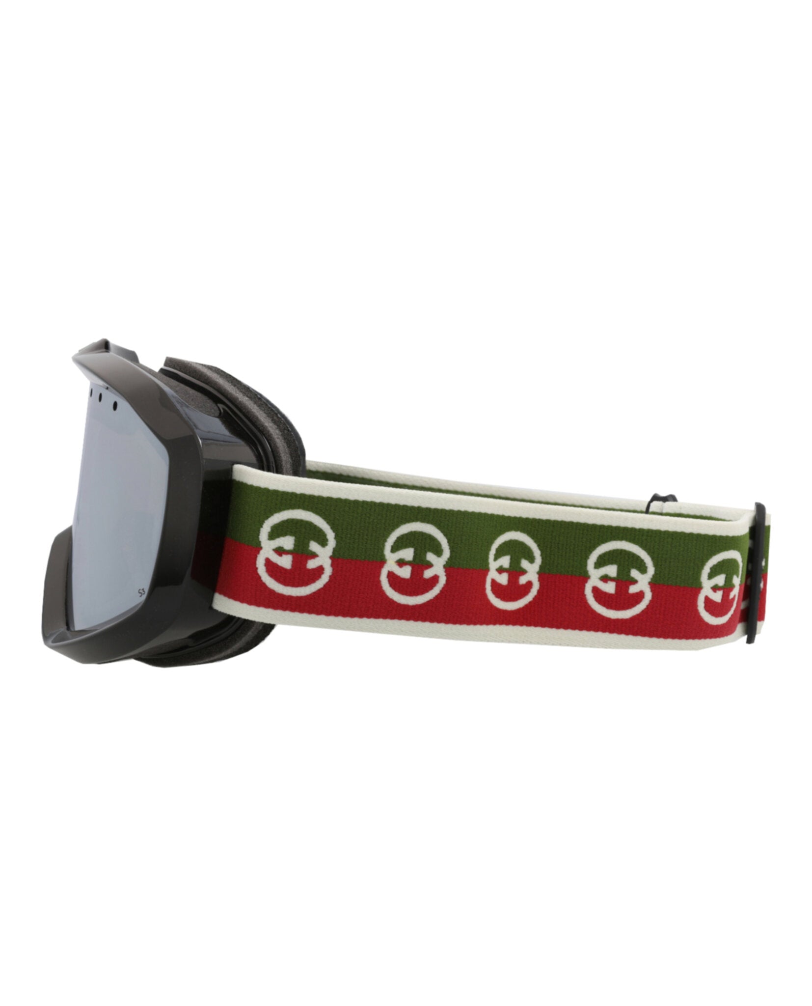Gucci Unisex Shield/Wrap Black Green Silver Fashion Designer Eyewear