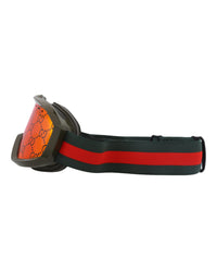 Gucci Gucci Unisex Shield/Wrap Green Multicolor Red Fashion Designer Eyewear