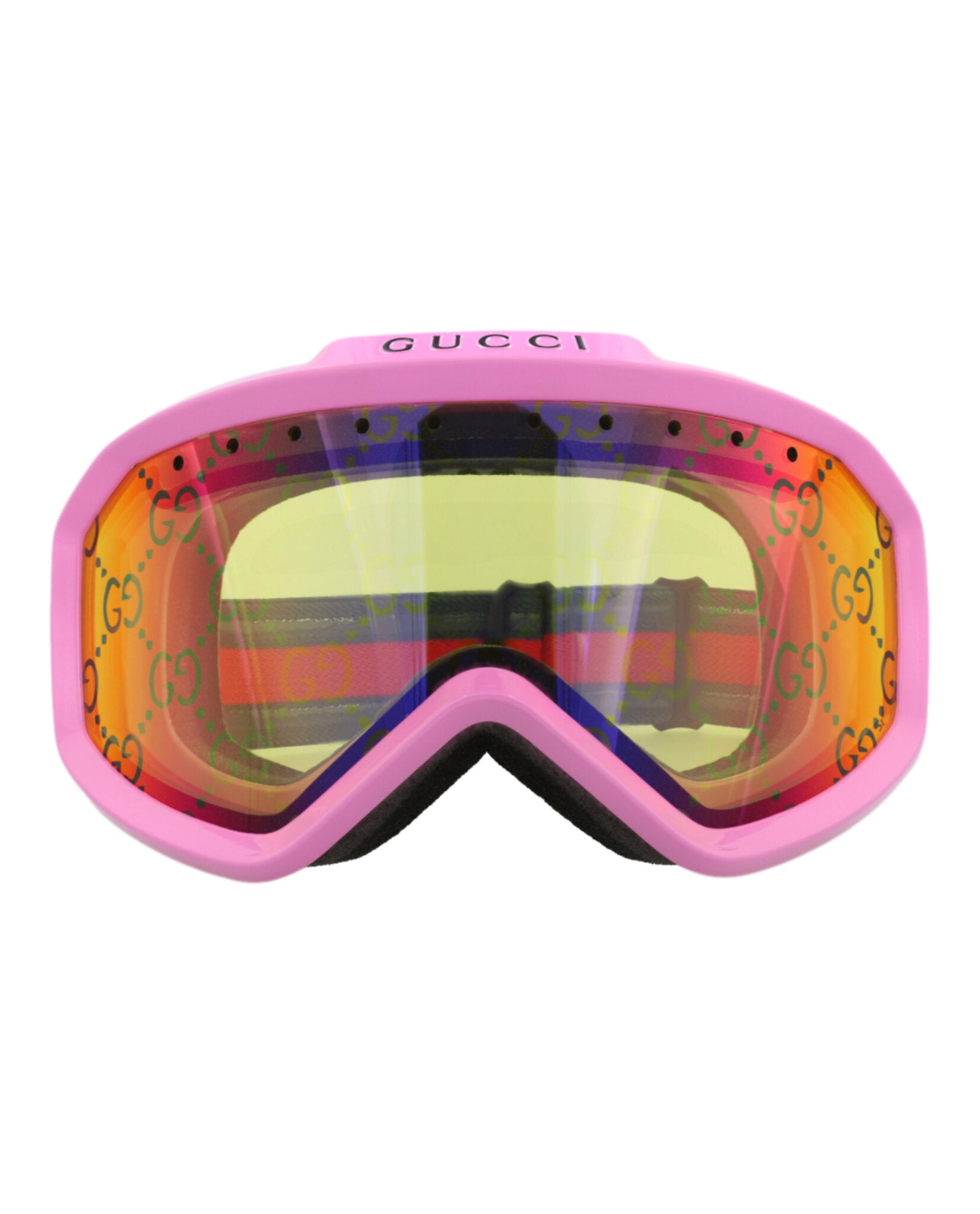Gucci Gucci Unisex Shield/Wrap Pink Multicolor Yellow Fashion Designer Eyewear