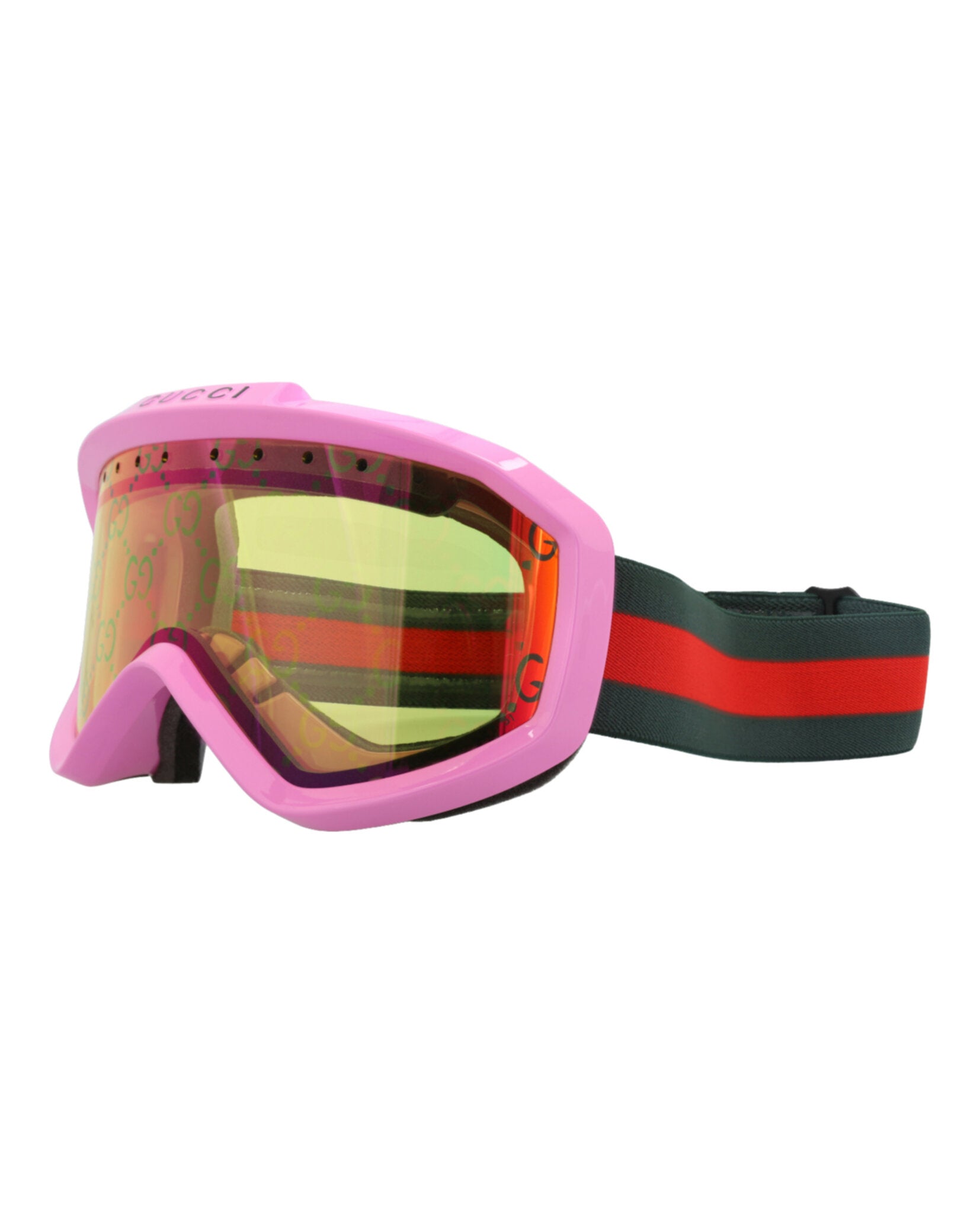 Gucci Gucci Unisex Shield/Wrap Pink Multicolor Yellow Fashion Designer Eyewear