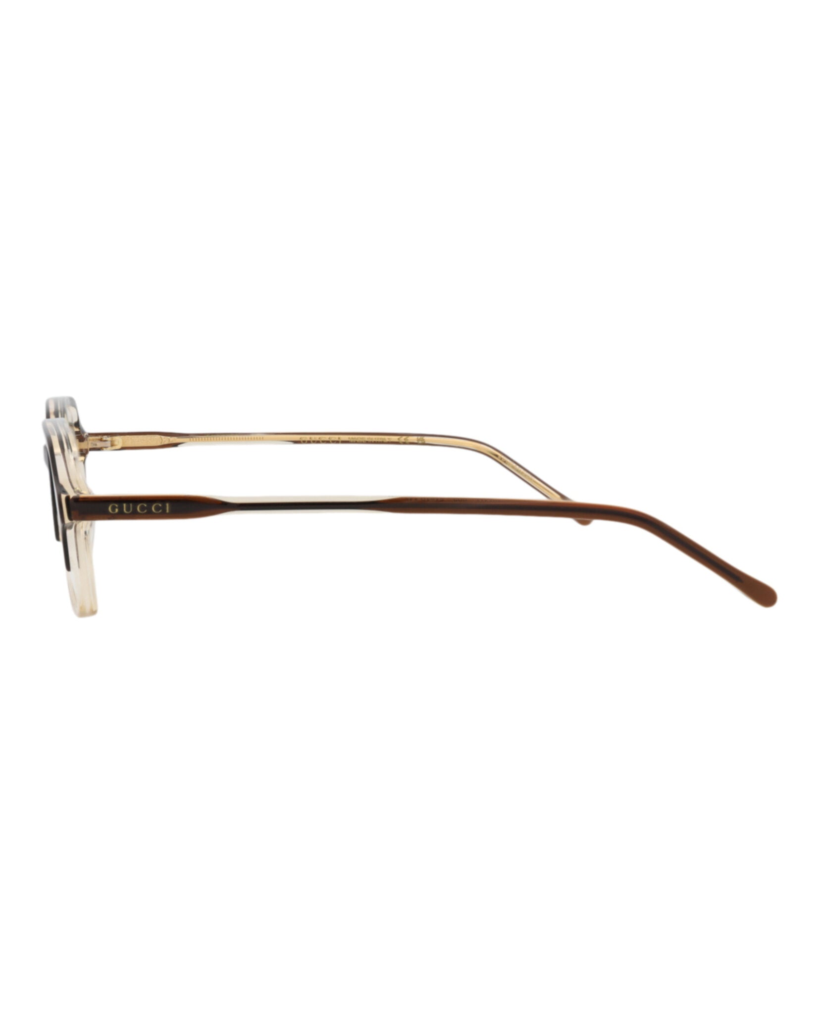 Gucci Gucci Mens Square/Rectangle Brown Brown Transparent Fashion Designer Eyewear