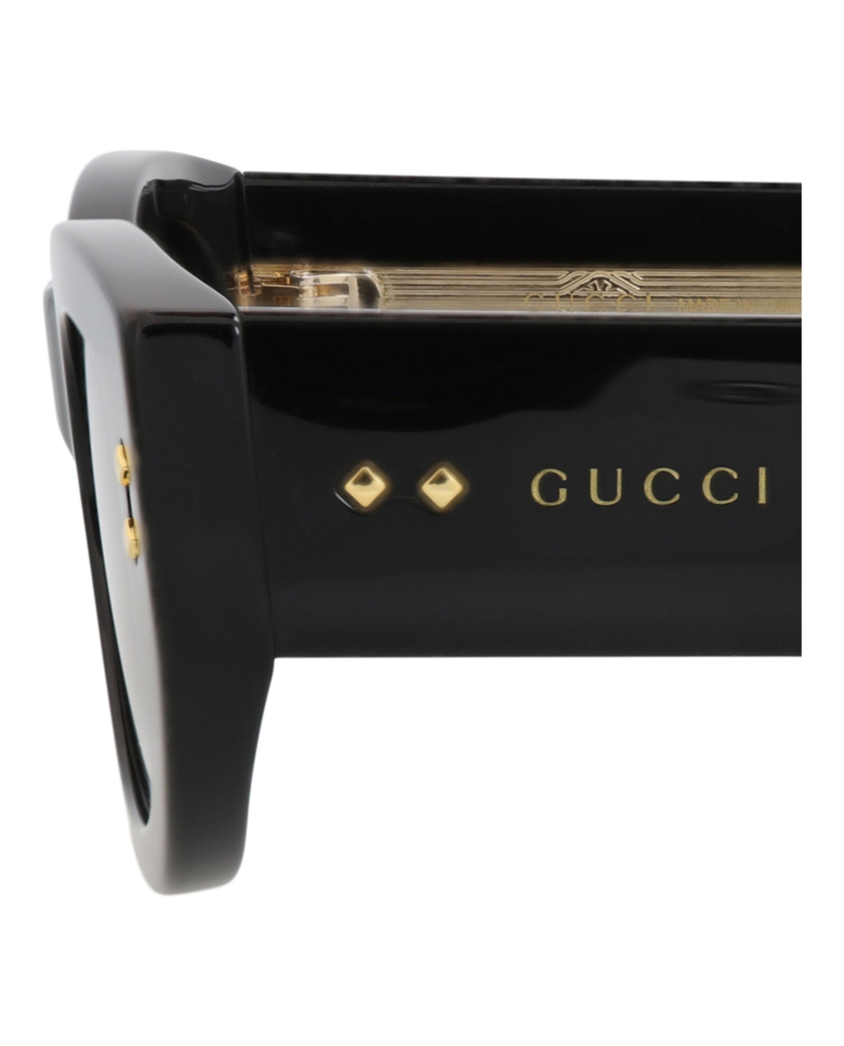 Gucci Gucci Womens Square/Rectangle Black Black Grey Fashion Designer Eyewear
