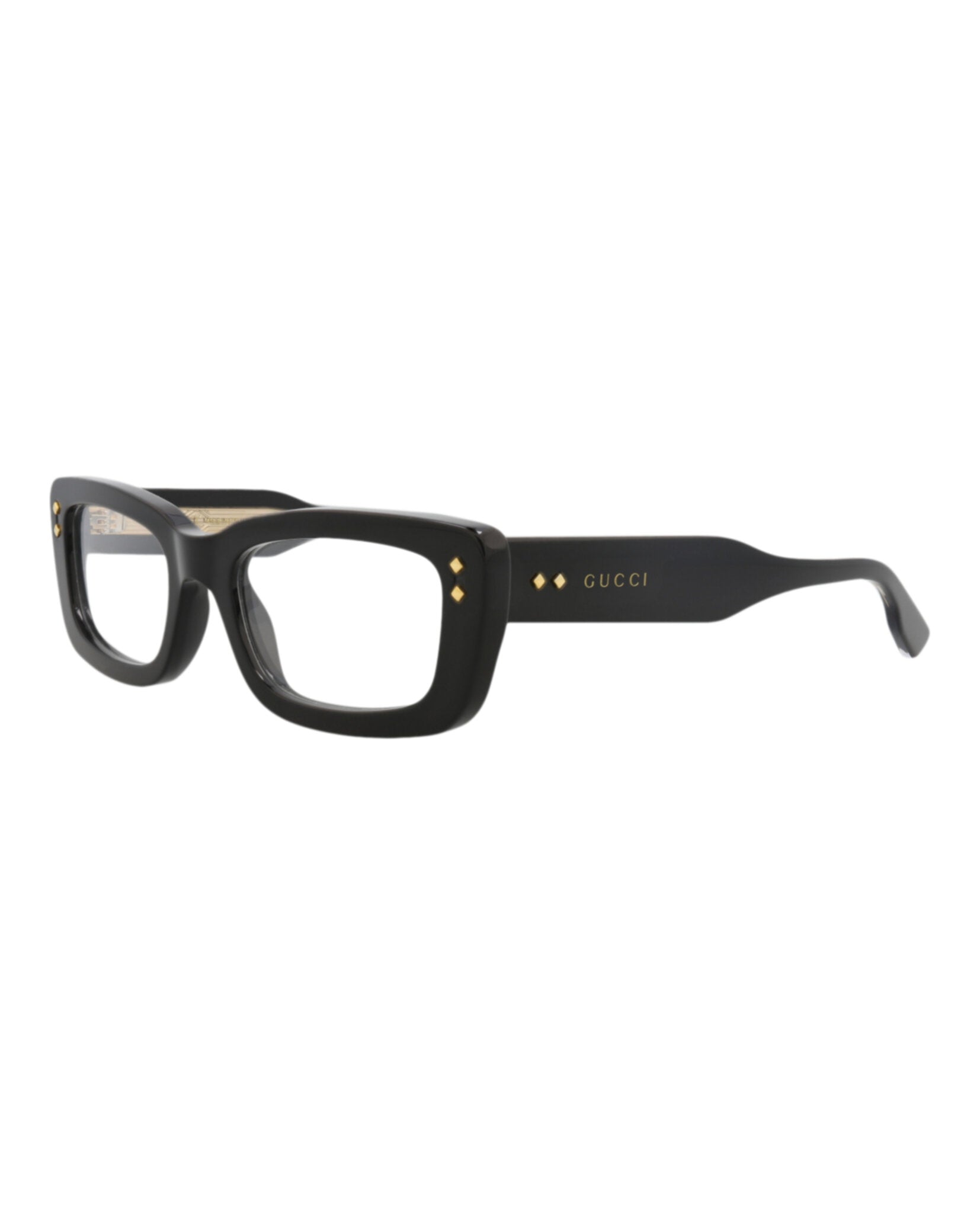Gucci Womens Square/Rectangle Black Black Transparent Fashion Designer Eyewear
