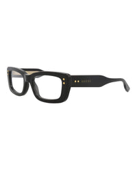 Gucci Womens Square/Rectangle Black Black Transparent Fashion Designer Eyewear
