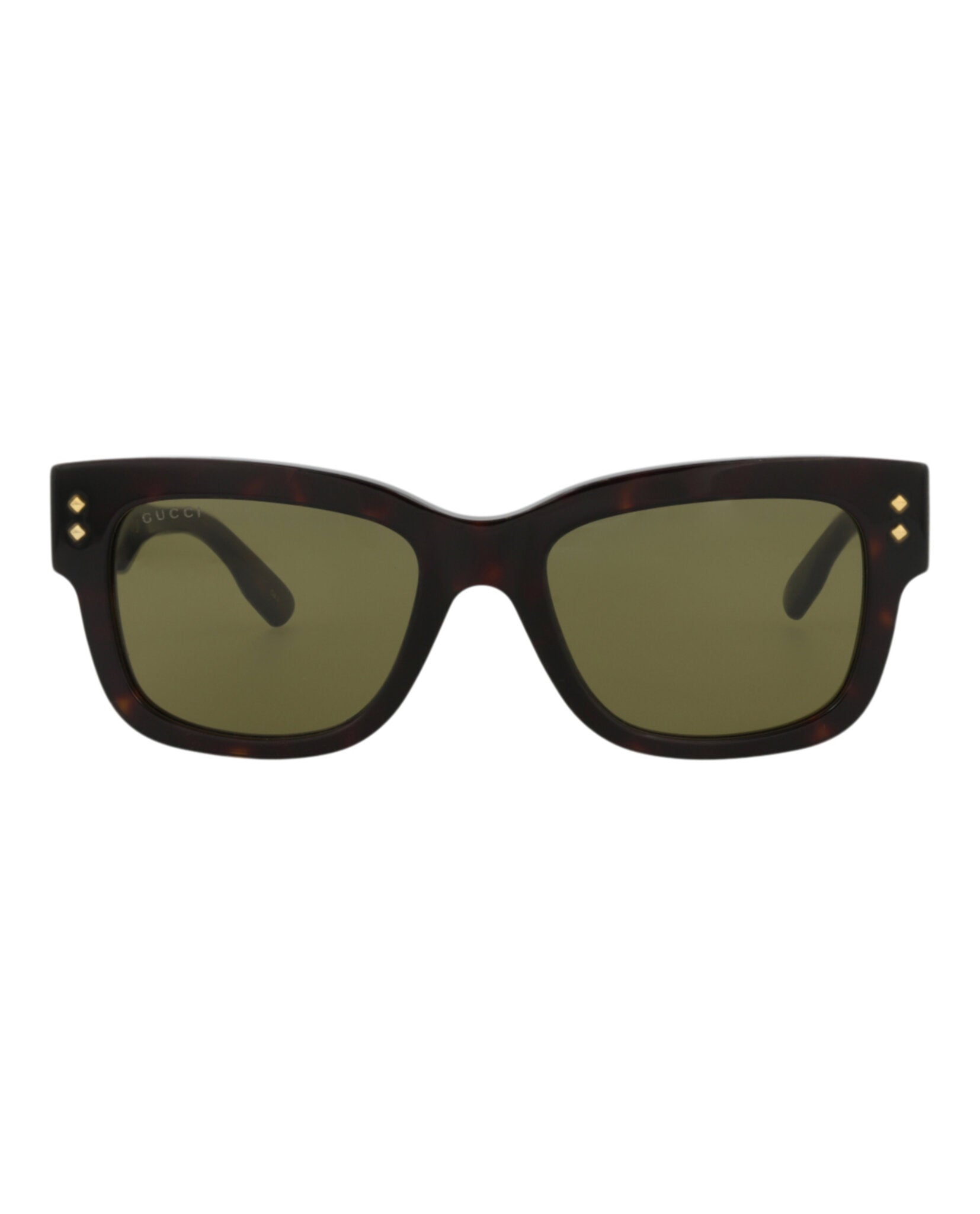 Gucci Mens Square/Rectangle Havana Havana Green Fashion Designer Eyewear