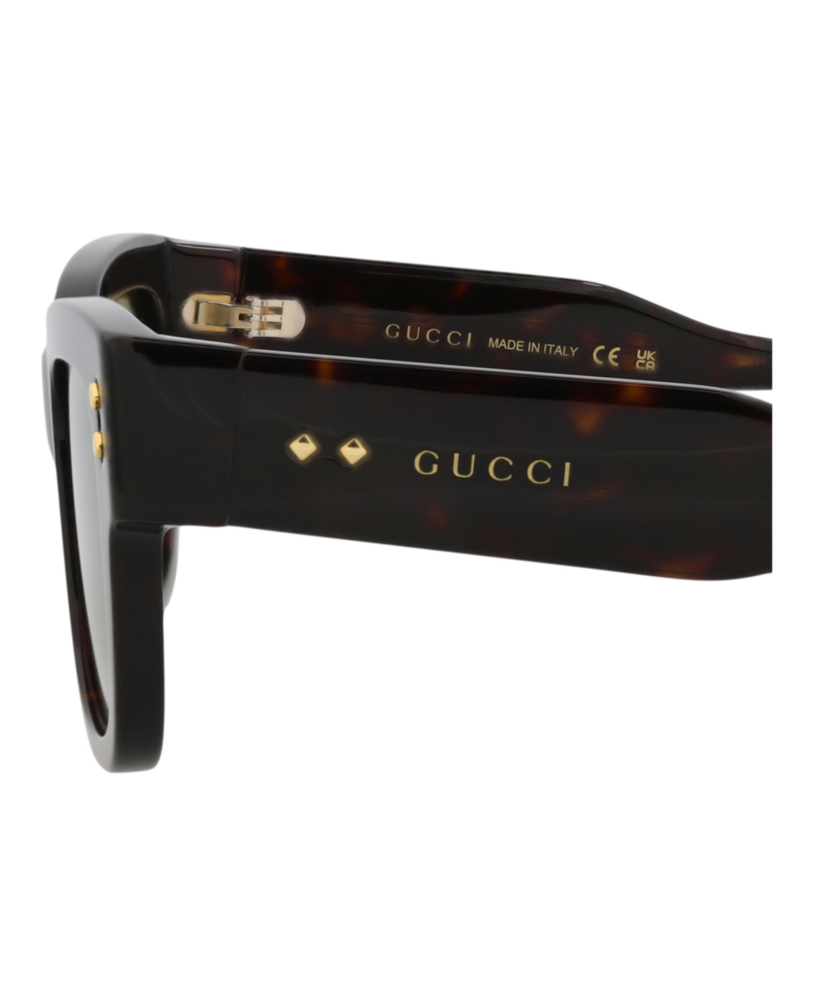 Gucci Mens Square/Rectangle Havana Havana Green Fashion Designer Eyewear