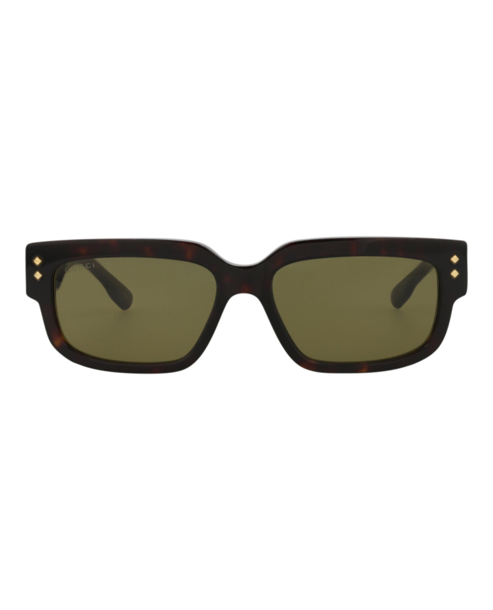 Gucci Mens Square/Rectangle Havana Havana Green Fashion Designer Eyewear